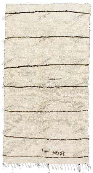 AFOLKI Прямоугольный коврик из шерсти в полоску Beni ourain Taa354be