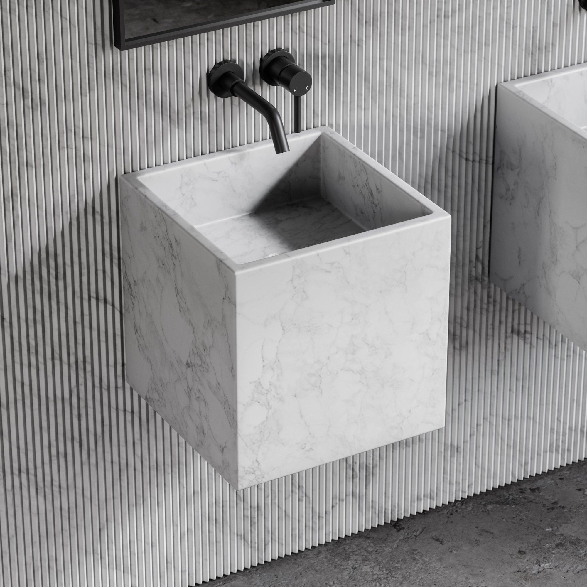 Квадратный подвесной умывальник из каррарского мрамора LUSSO CINO ARCH-00069198 - Вид №2