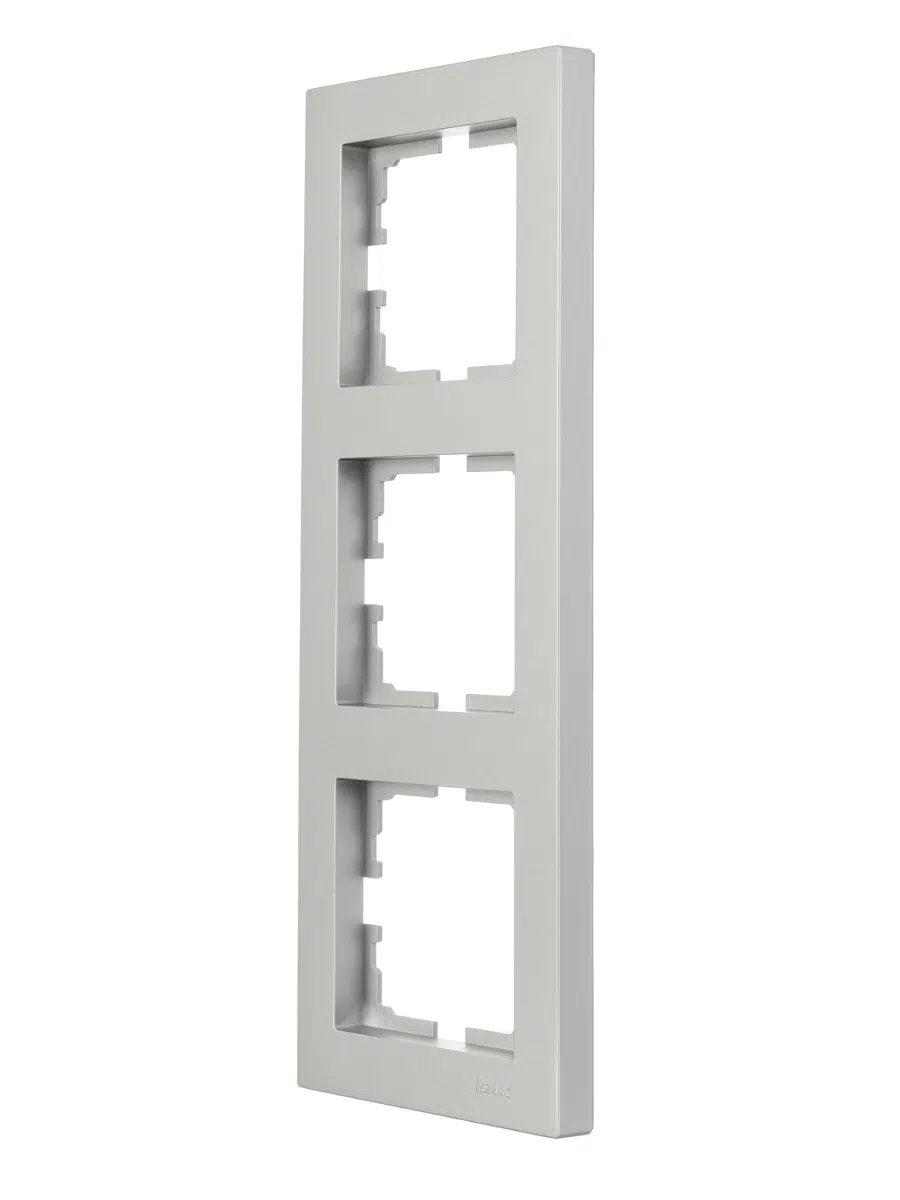 VESNA Рамка 3-ая вертикальная без вст платина LEZARD 742-3500-153 - Вид №1