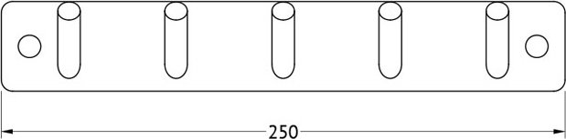 AVA 002 Планка с 5-ю крючками 25 cm ELLUX Avantgarde - Вид №1