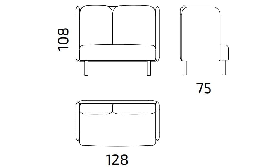 2-местный тканевый диван с огнестойкой обивкой Intuit by Softrend август ARCH-00114520 - Вид №5