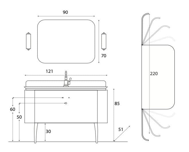 Напольная раковина с ящиком и дверцами Gaia Mobili Contemporary ARCH-00084154 - Вид №4