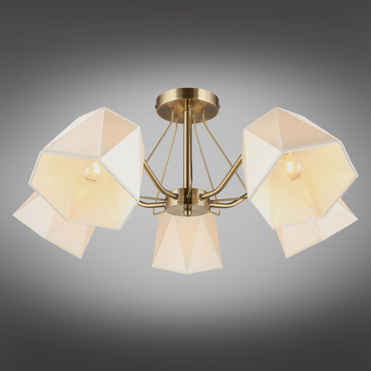 Потолочная люстра Omnilux Rapallo OML-65007-05 OMNILUX RAPALLO 328880 Белый;бронза  - Вид №1