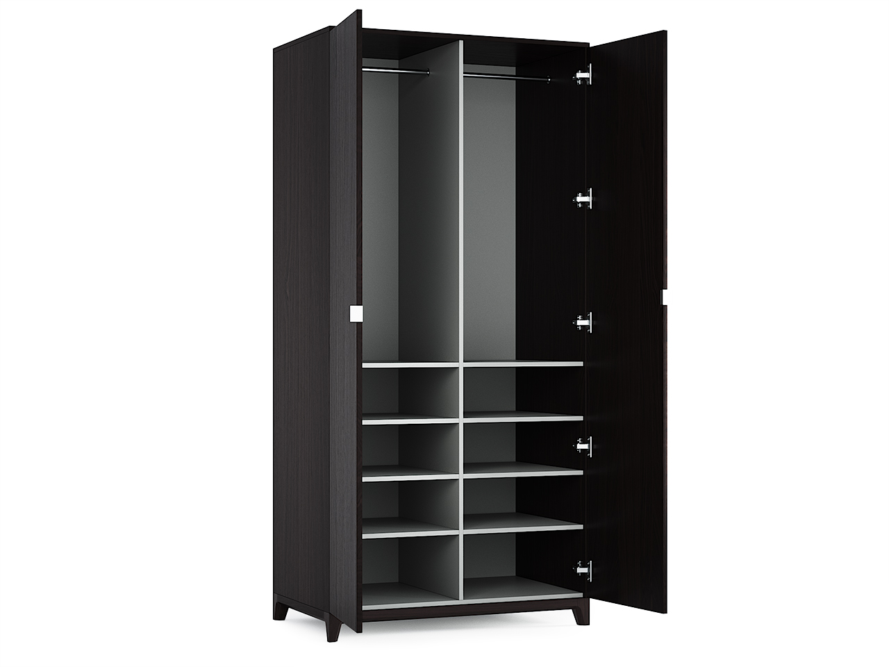 Шкаф распашной двухдверный венге Case №3 THE IDEA  210419 Венге;черный  - Вид №2