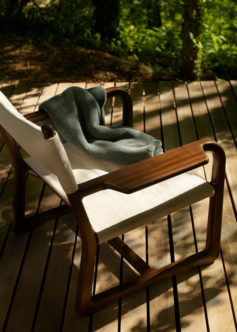 Садовое кресло из красного дерева и ткани с подлокотниками Exteta Loro Piana Interiors, Delight Chairs St. Moritz от Exteta ARCH-00083542 - Вид №8