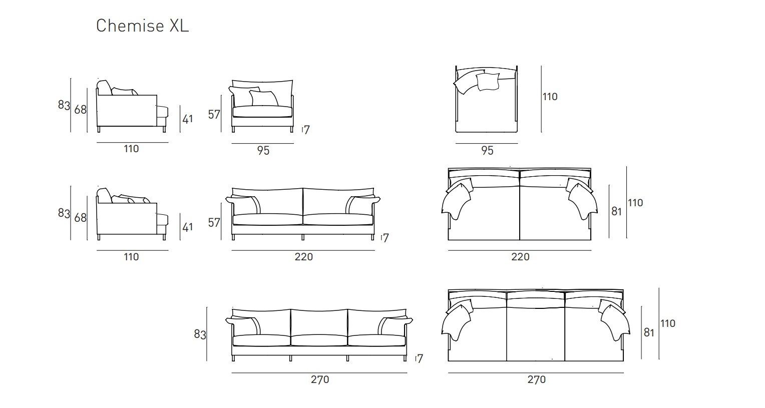 2-местный диван Living Divani сорочка ARCH-00122928 - Вид №6