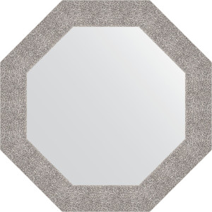 BY 7353 Зеркало в багетной раме - чеканка серебряная 90 mm EVOFORM Octagon