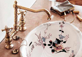 Gentry Home Центр смесителя для раковины до центра два отверстия под смеситель мм Antique Хром GH103016 - Вид №1