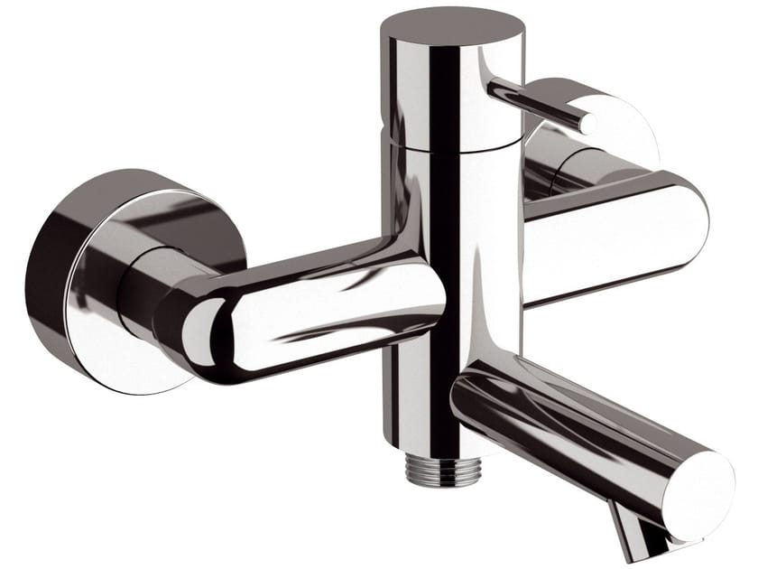 Латунный однорычажный настенный смеситель для ванны с 2 отверстиями Rubinetterie Mariani Ultraminimal ARCH-00053855