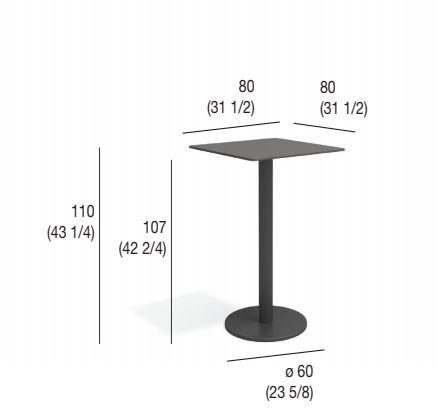 RODA Высокий квадратный стол из тика Stem sun-id-1509151 - Вид №2