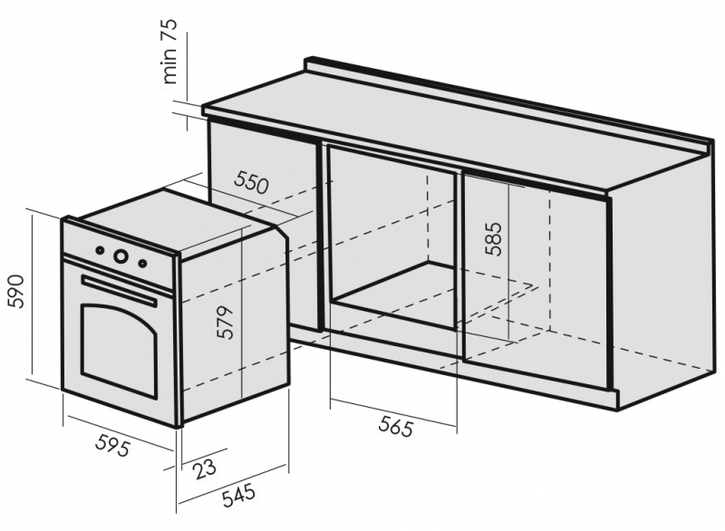 9185550 Электрический духовой шкаф LAUF DE-605BL черный STDN-0110295 - Вид №5