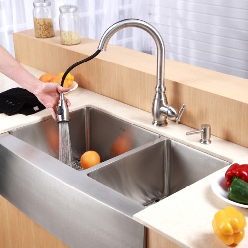 KHF203-33 Мойка кухонная прямоугольная Krausru  - Вид №4