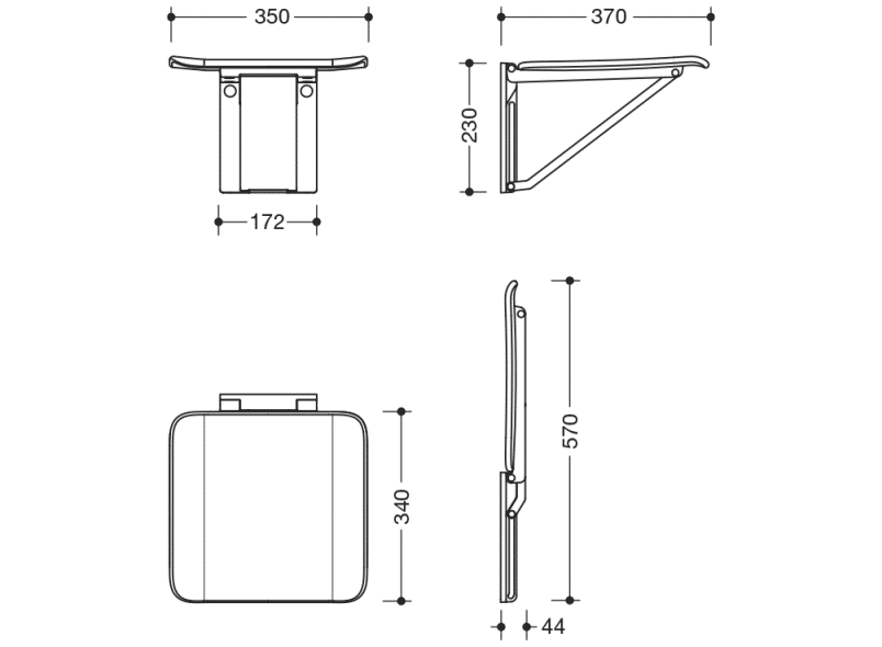 900.51B21590 складное сиденье HEWI System 900 - Вид №9