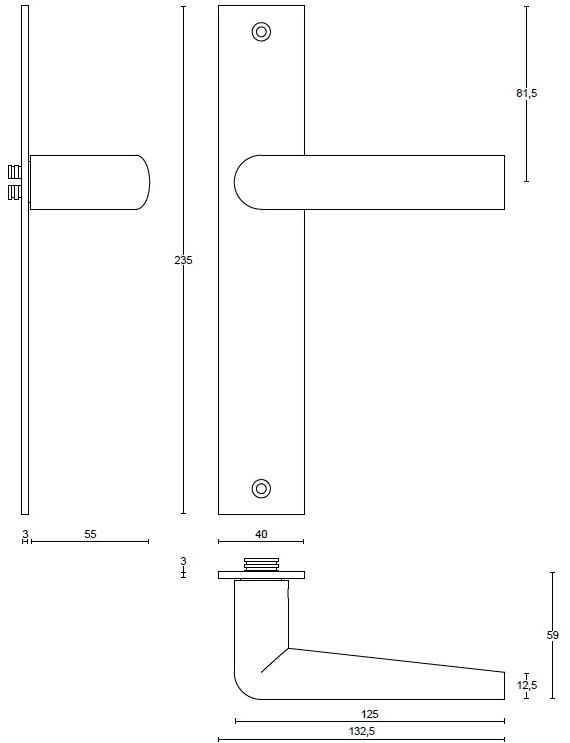 Formani Дверная ручка без отверстия, отделка ПВХ черный матовый Inc sun-id-1469439 - Вид №1