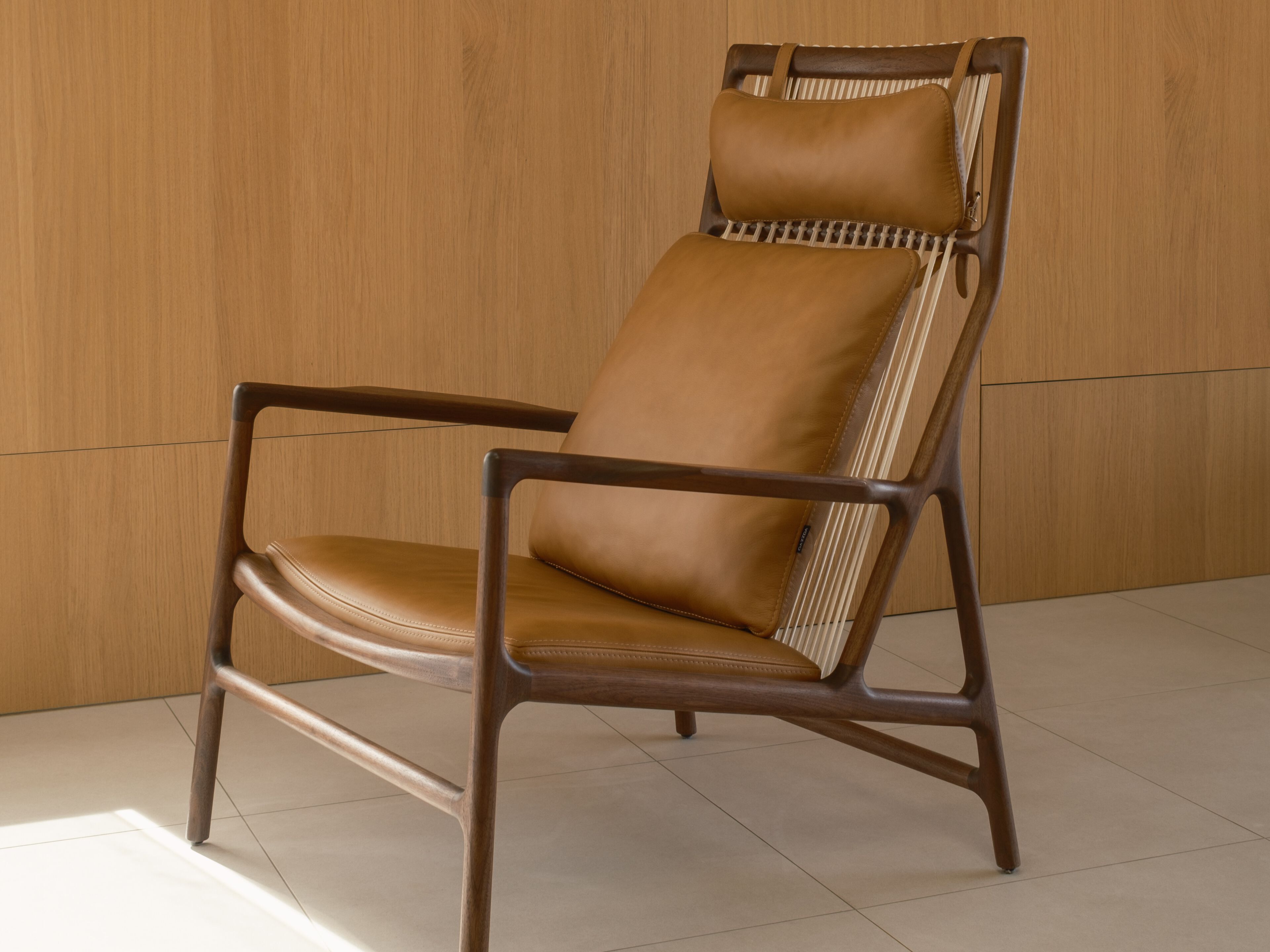 Кресло грецкого ореха с кожаной подушкой Gazzda Dedo ARCH-00052628 - Вид №6