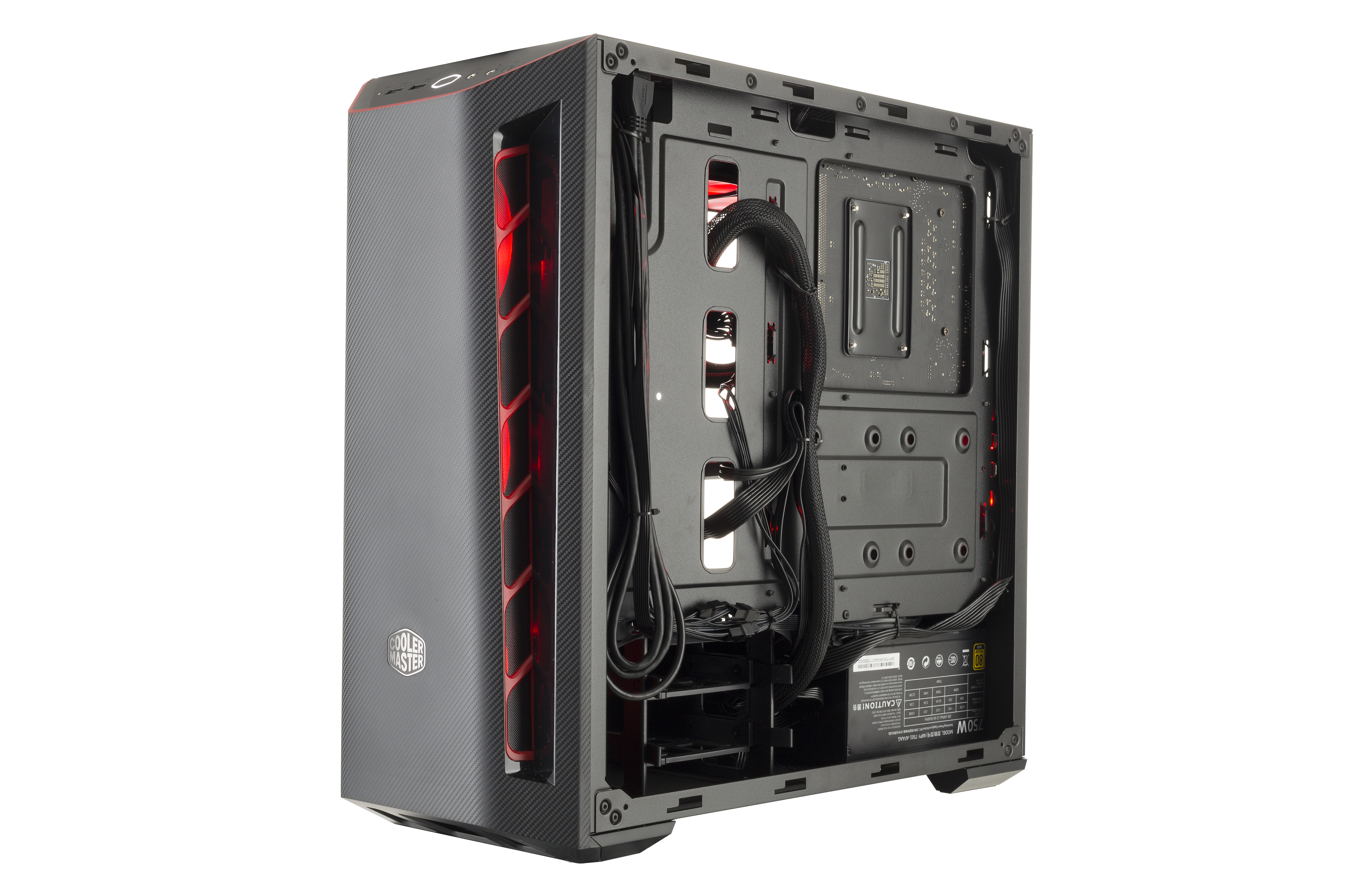 MCB-B510L-KANN-S00 masterbox mb510l, 2xusb3.0, 1x120 fan, w/o psu, black, red trim, atx Cooler Master Cooler Master MasterBox Santreyd  - Вид №4
