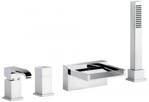 74120CR Смеситель Niagara с ручным душем для установки на борт ванны, 4 отверстия, цвет хром