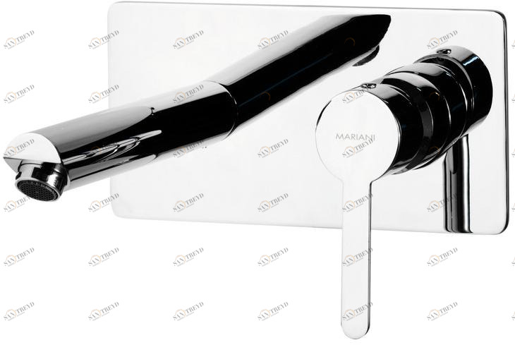 Rubinetterie Mariani Смеситель для умывальника настенный с тарелкой Noir 565-no