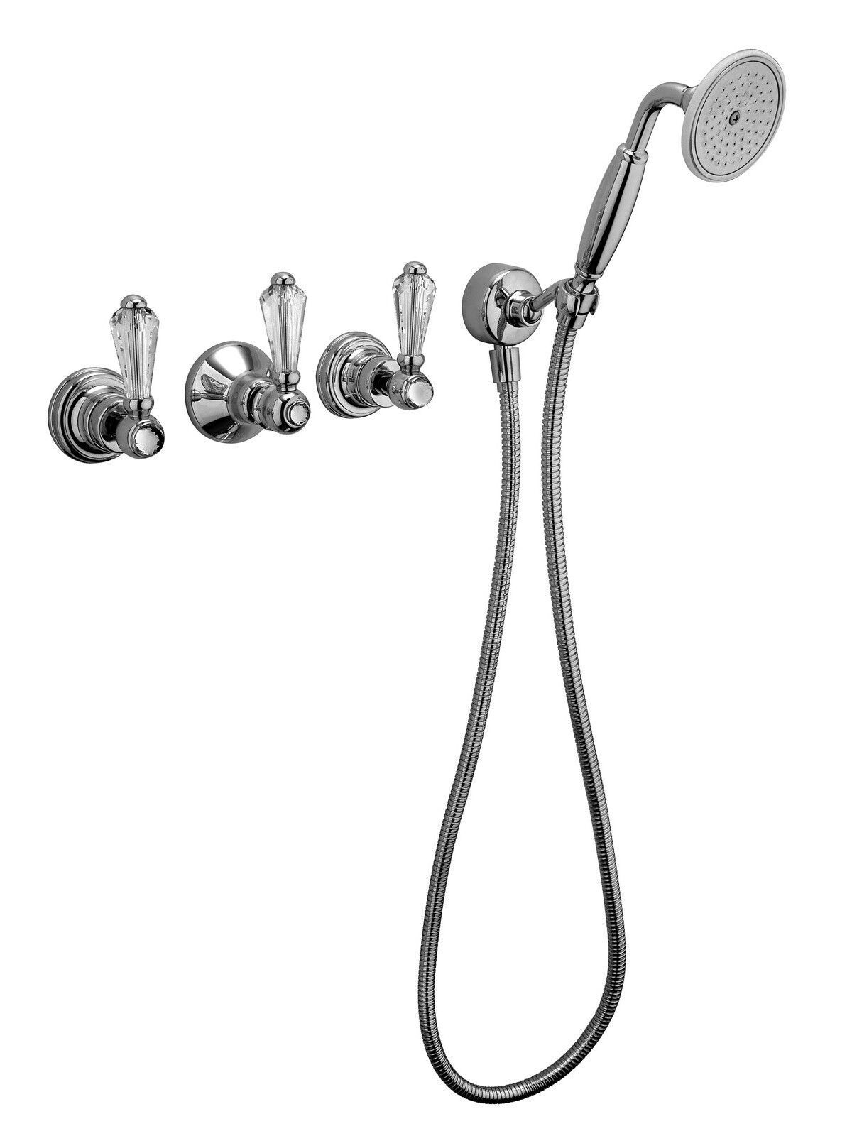 4 отверстия утопленный смеситель для ванны с ручным душем Rubinetterie Frattini Lybra M Style ARCH-00133658 - Вид №7