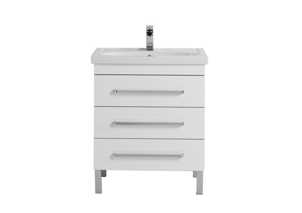 Тумба с раковиной Aquanet Сиена 70 белый (напольный 3 ящика) 0018922500185343 - Вид №2
