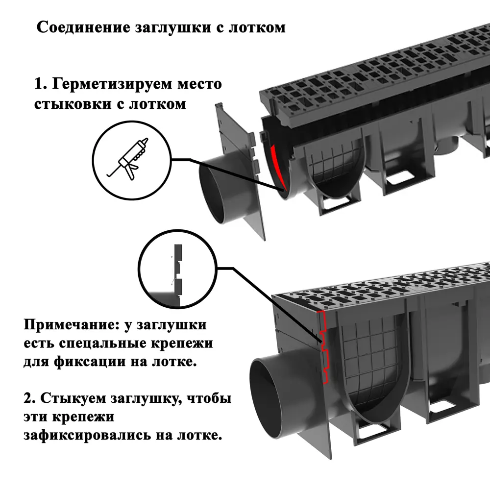 Канал с решеткой 1000x140x200 мм цвет черный 87979264 STLM-2150919 VS LINE  - Вид №3