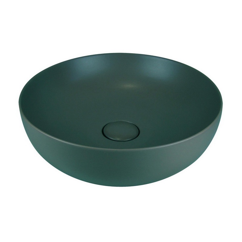 L615T0R0V0143 Раковина накладная ELITE ROUND M 450х450х140 мм без перелива Зеленый матовый AeT ITALIA