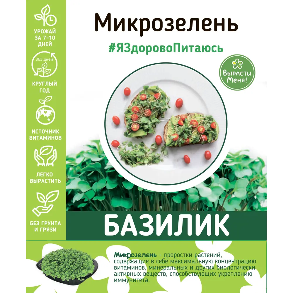 AGRONI - Набор для выращивания микрозелени базилика с полезными свойствами 83562752 STLM-0955601