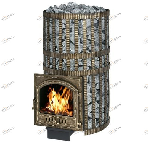 Печь для бани Везувий Русский пар Камин (205) с закрытой каменкой 144