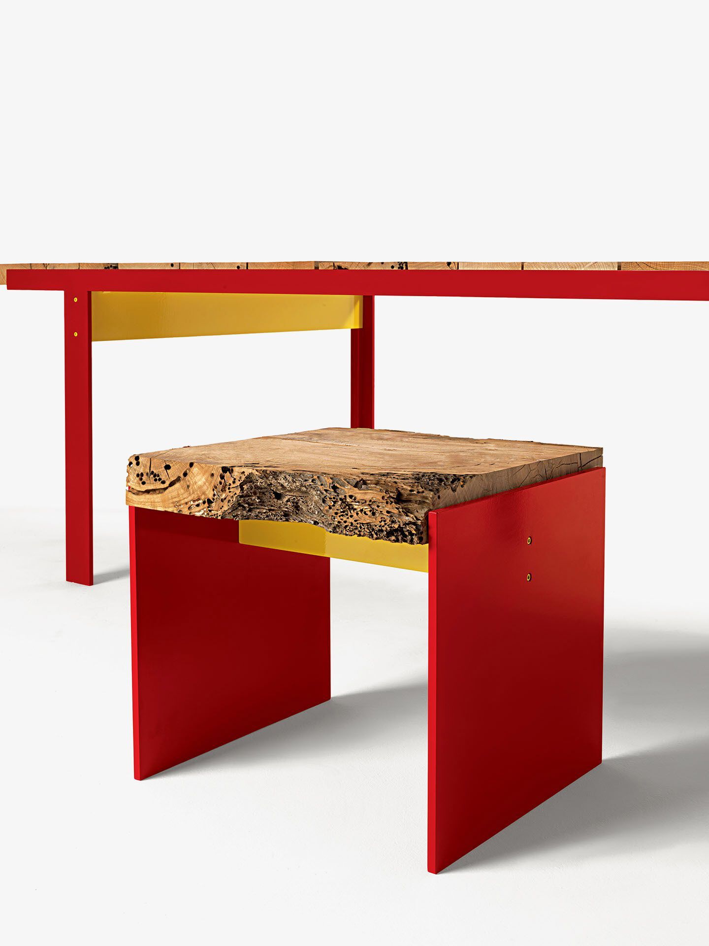 Низкий стул из дерева и железа Riva 1920 TOUCH STOOL ARCH-00032523 - Вид №1