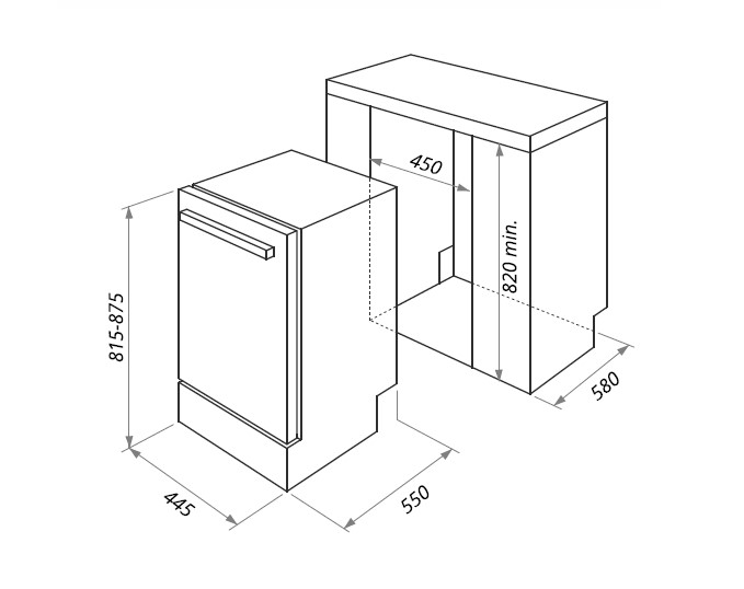 8160939 Встраиваемая посудомоечная машина HOMSair DW47M STDN-0139702 - Вид №19