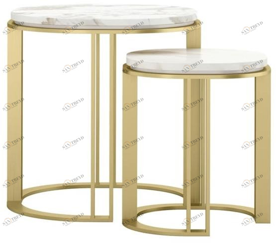 FRATO Квадратный журнальный столик из латуни и камня sun-id-1507216