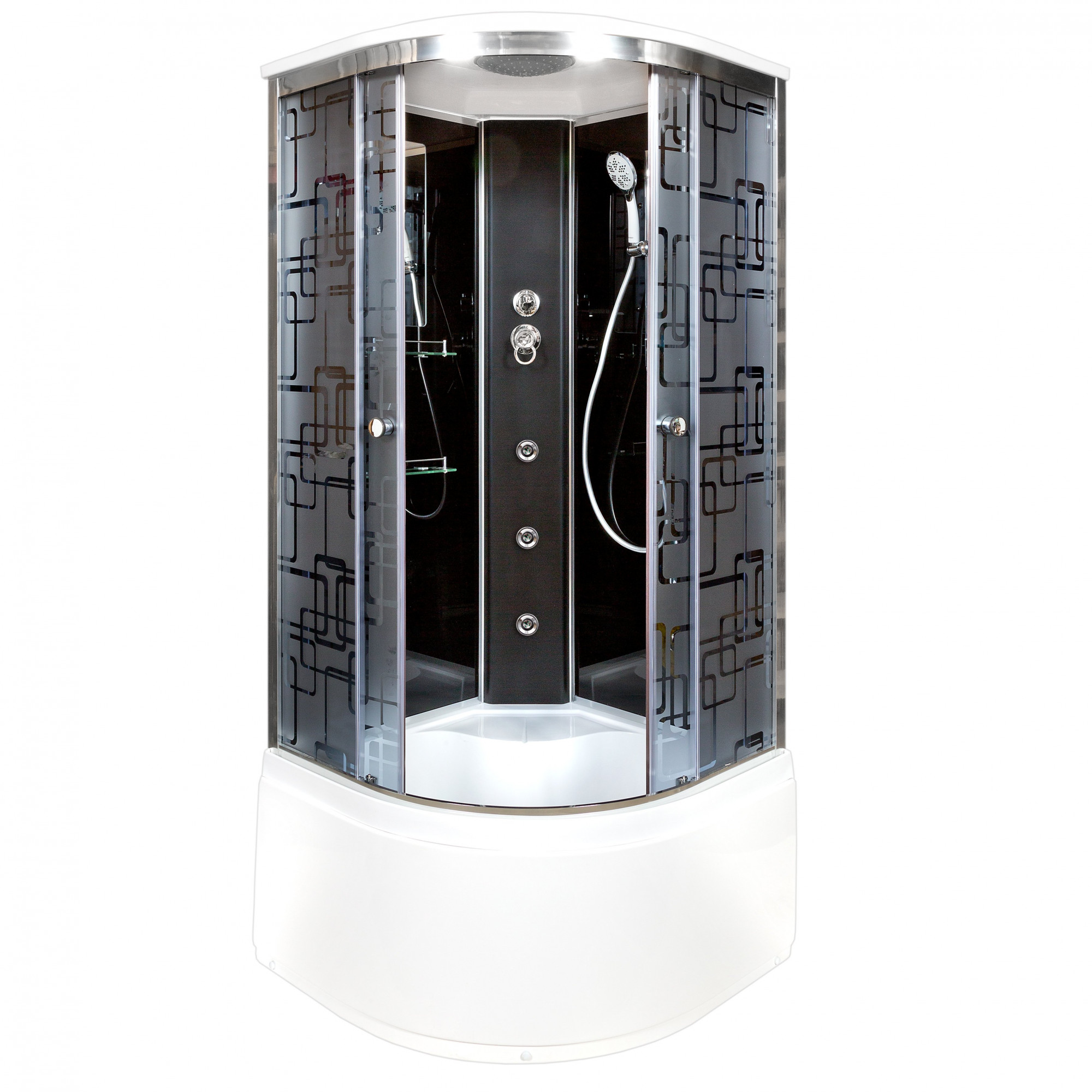 ЕМ1511 Rс электрикой (эл.) Душевая кабина DETO Серия EM BМ4510 с гидромассажем BLACK