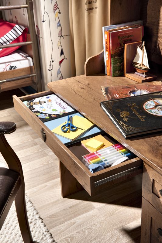 Письменный стол с ящиками деревянный 117 см Pirate CILEK PIRATE 00-3832444 Коричневый Santreyd  - Вид №5