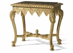 OAK Журнальный столик из листового золота с мраморной столешницей Galleria