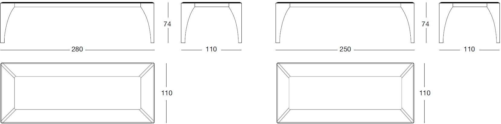 Longhi Прямоугольный обеденный стол из стекла Loveluxe T 125 - Вид №2