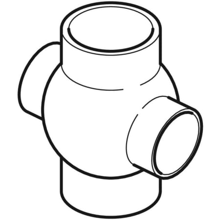 GEBERIT 365.275.16.1 Крестовина шаровая Geberit PE 88,5°, соединения 180° смещенные  - Вид №1