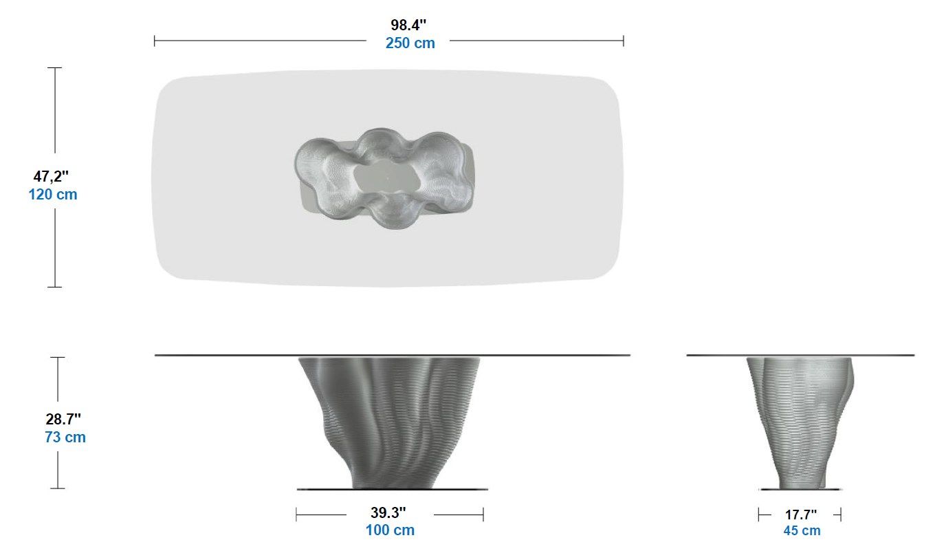 Прямоугольный стол с основанием из цемента 3D печать ROCHE BOBOIS CORAIL ARCH-00141882 - Вид №8