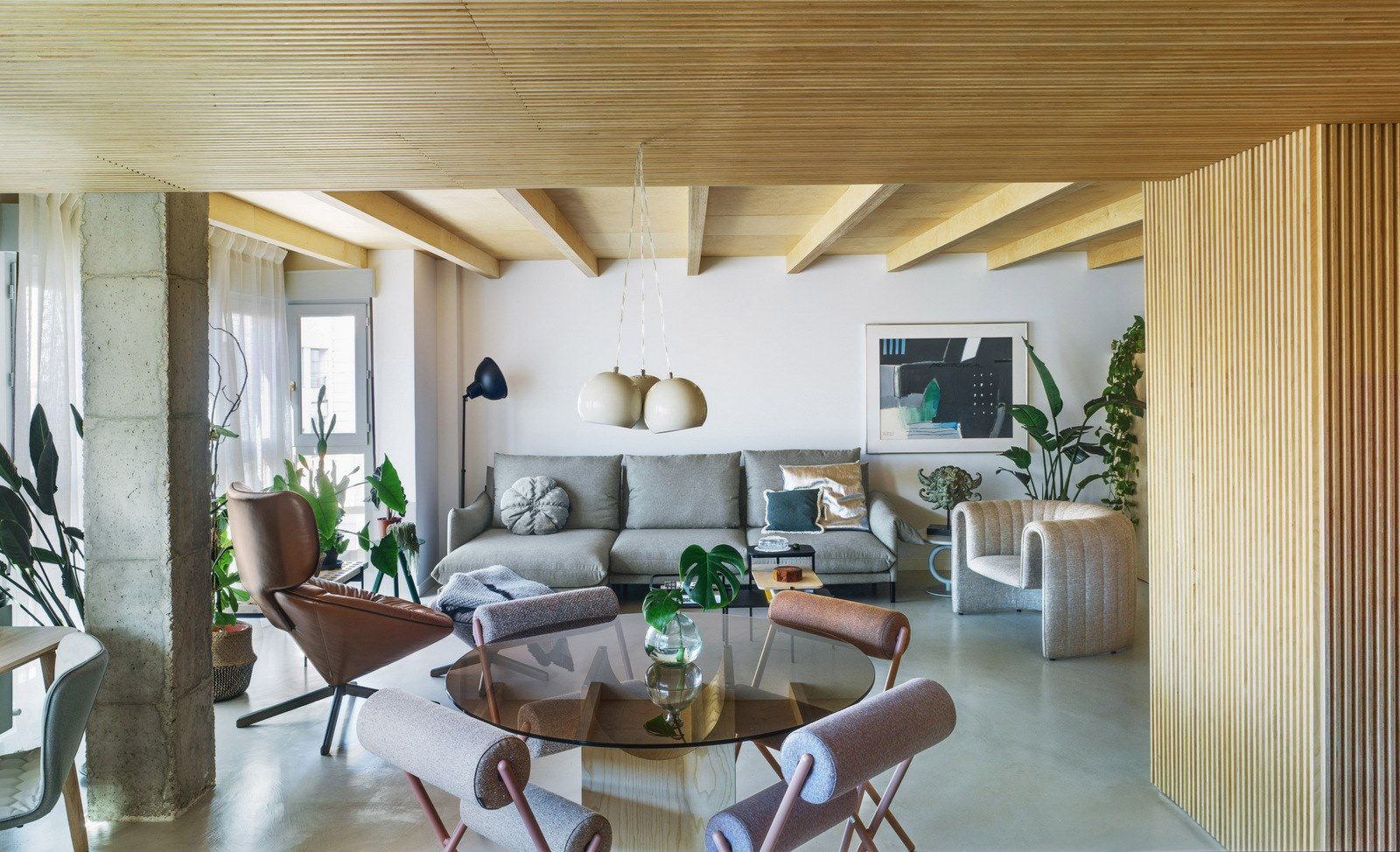 Круглый стол из дерева и стекла SANCAL Vestige ARCH-00028149 - Вид №3