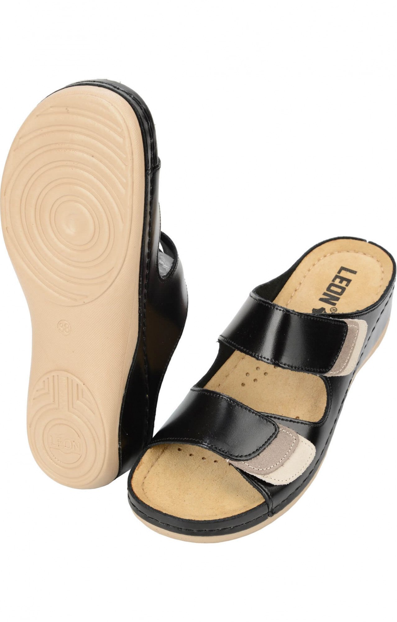 62383 Сандалии "Leon" женские черные LEON  Врач  размер 39 