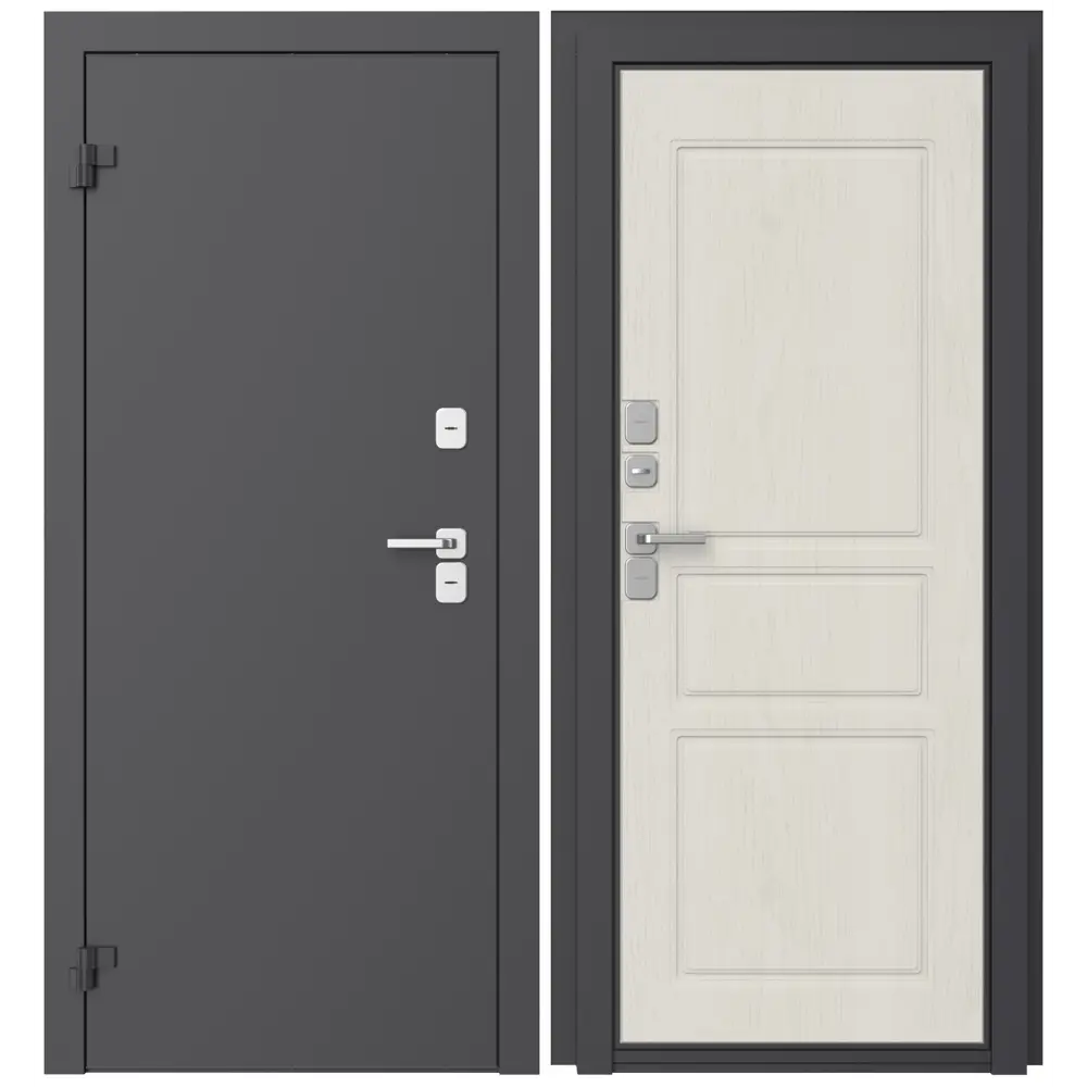 Дверь входная металлическая Термо 98x205 см левая дуб белый DOORHAN STLM-2045902
