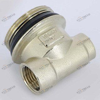 Концевик (тройник) для коллектора TIEMME 1/2"х3/4"х3/8" никелированный 1950024