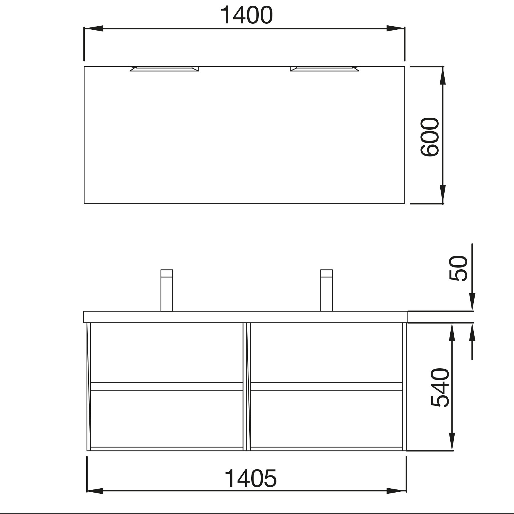 85094 SALGAR Комплект мебели для ванной NOJA 1400 ETERNITY OAK + Раковина + Зеркало + Свет Робл Вечность - Вид №1