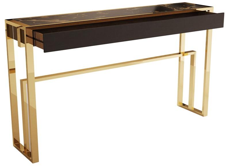 Porustudio Прямоугольный мраморный столик-консоль с ящиками sun-id-1351024 - Вид №3