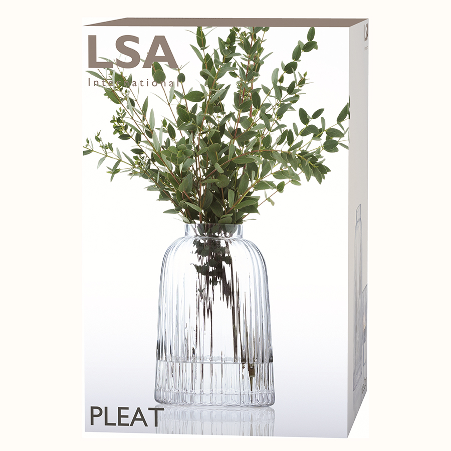 G1399-20-301 Ваза pleat, 20 см, прозрачная LSA International  - Вид №3