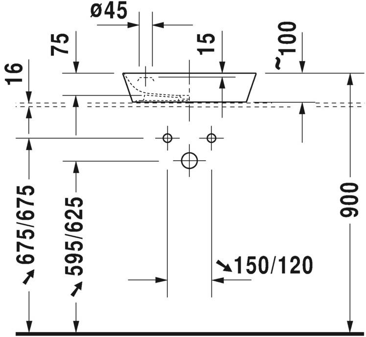 234046 Подвесная раковина настенная овальная Duravit Cape Cod белая - Вид №6