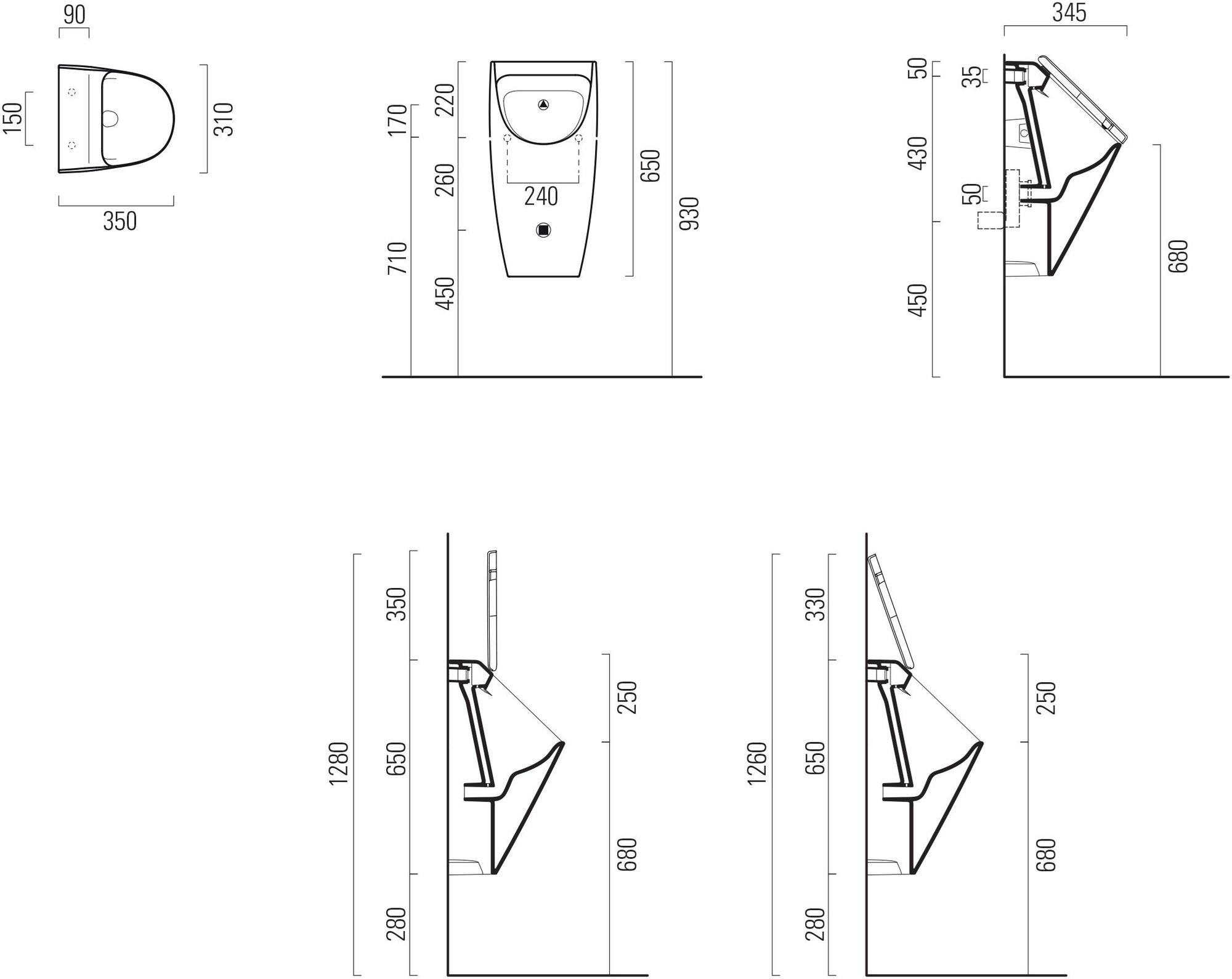 Настенный писсуар, уринал с мушкой GSI ceramica Sand sun-id-1408203 - Вид №5