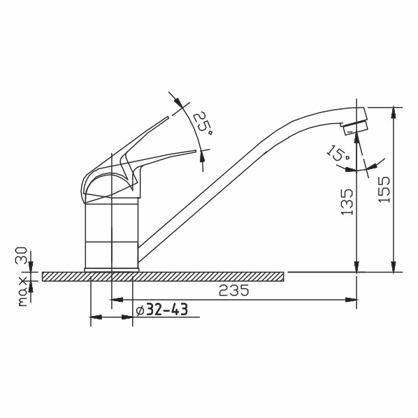 40-01/N Echo  Смеситель для кухни  ARGO kran 4001necho - Вид №1