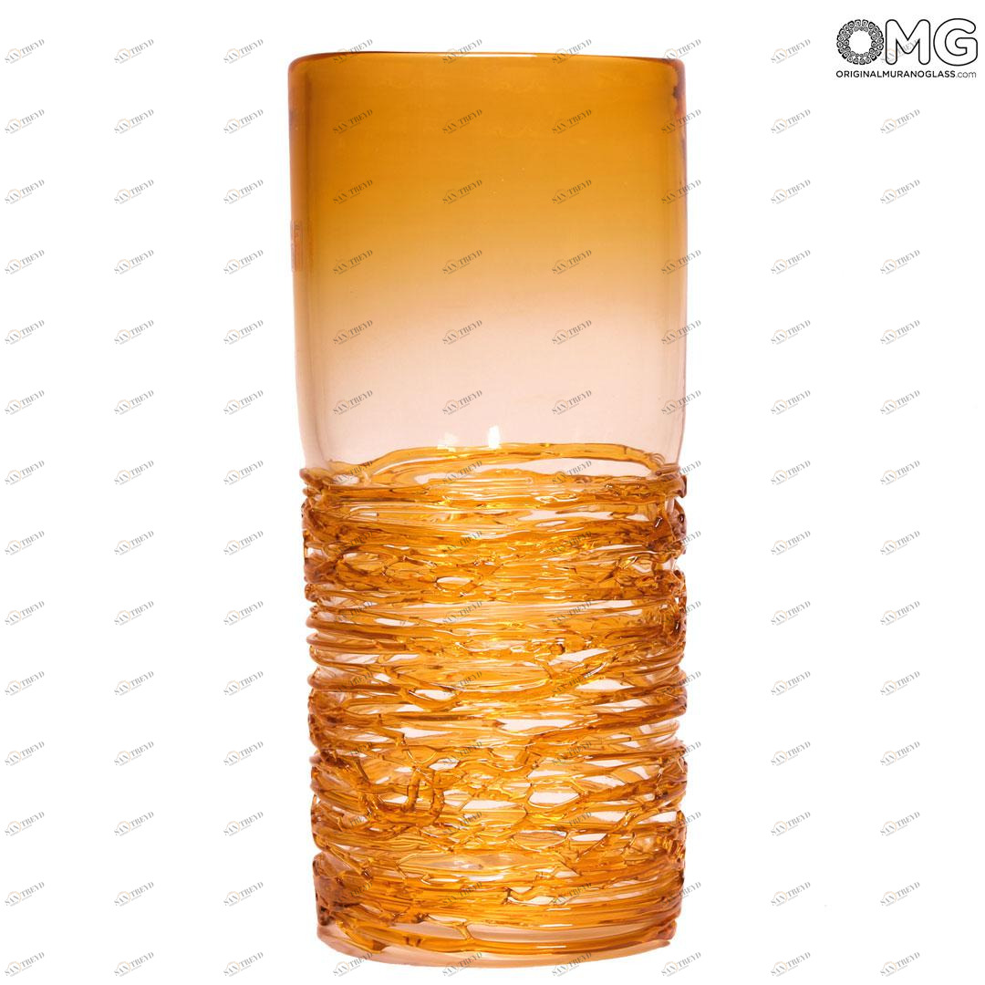 4565 ORIGINALMURANOGLASS Ваза Янтарная Филанте - муранское стекло OMG 16 см 