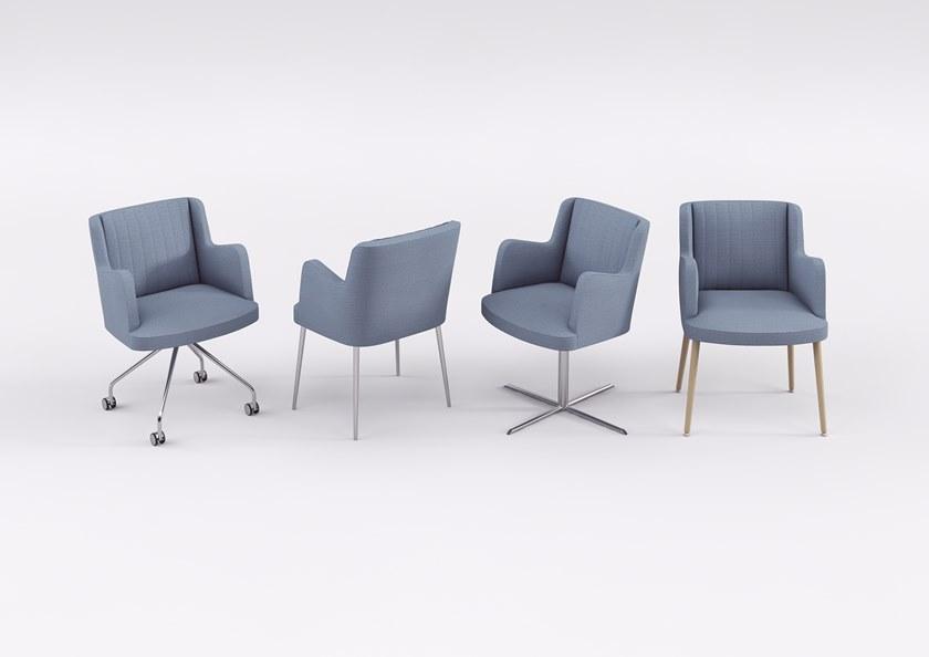 ESTEL GROUP Фетровое кресло в современном стиле с 4-мя спицами и подлокотниками с колесами Embrasse sun-id-1453315 - Вид №3