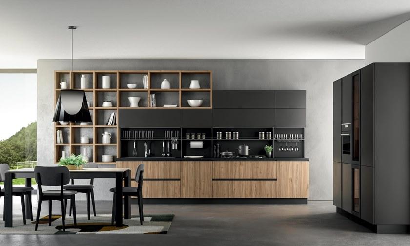 Febal Casa Современная кухня из лакированного дерева со встроенными ручками sun-id-1467041 - Вид №3